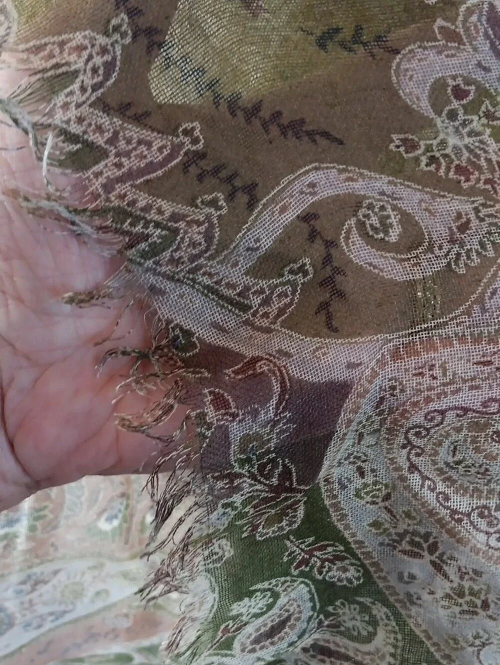 COURAGE.B Couture Silk Cashmere Paisley Scarf Shawl Wrap